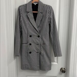 Steve Madden Black and White Houndstooth Mini Dress